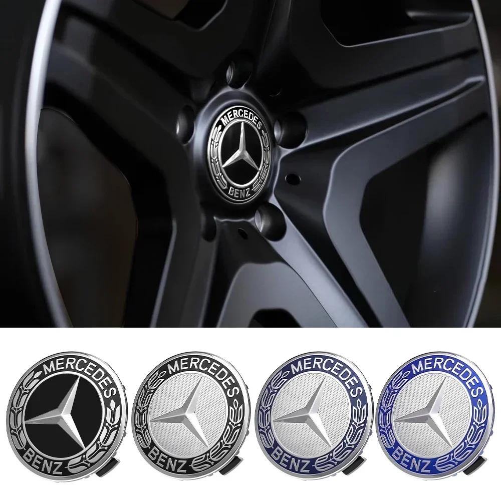 fcgqu8 Car Sticker For Mercedes Benz 75mm Original Hubcap Car Styling Wheel Center Hub Caps Covers For Mercedes Benz B/C/E/S A Class C2