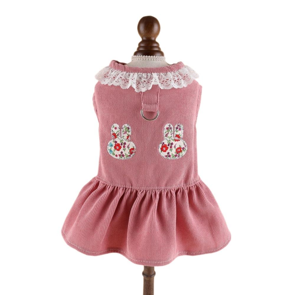 Early Spring New Princess Style Puppy Dog Cat Clothes Teddy Than Bear Pomeo Special Cute Chest and Back Dress