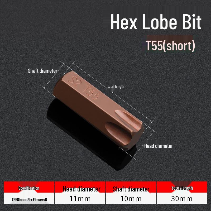 Hexagonal T30 Internal 6-Spline, 12-Point Star Key Socket M10 Tool, T40 Auto Repair.