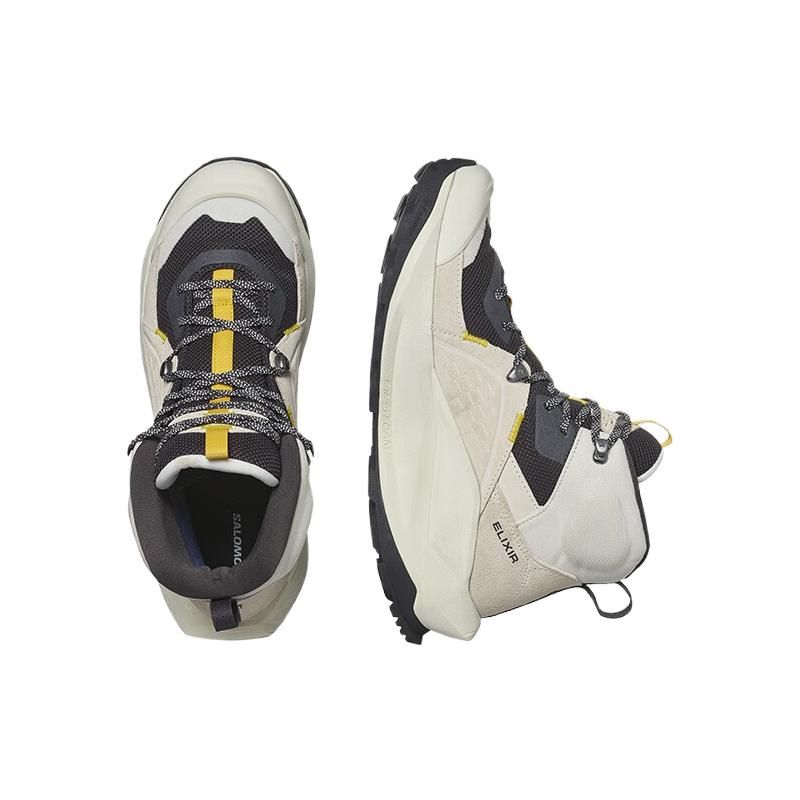 Salomon Elixir Round Toe Comfortable Shock Absorbing Mid-Top Outdoor Functional Shoes Men Shoes Vanilla 472960