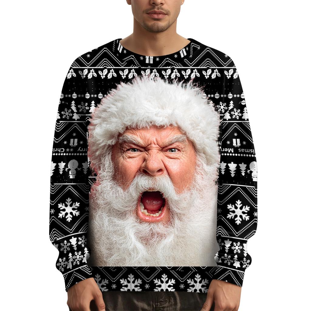 Pánský vánoční svetr s potiskem na límci