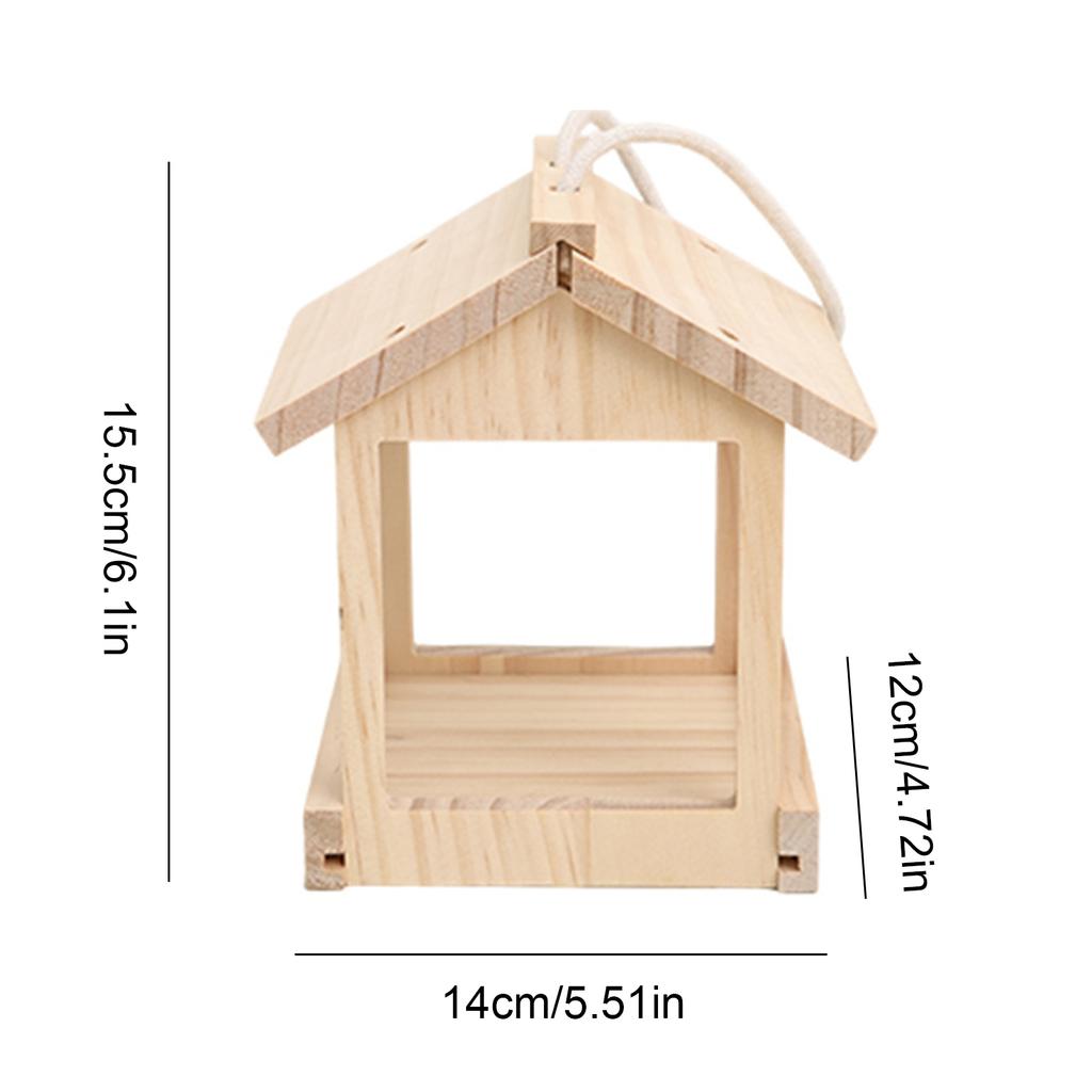 Wooden Bird Feeder House Outdoor Garden Decorative Hanging Birds Feeding Pet Cage for Finches Cardinals Chickadees and Sparrows
