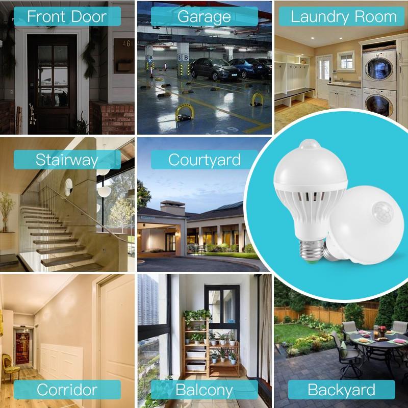 E27 LED Bevegelsessensor Lyspære 5W 7W 9W Led Lamper AC85-265V Lys Smart Sensor Lampe For Hjem Belysning Trapper Toalett Korridor