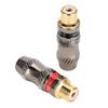 2PCS Zinc Alloy Gold Plated RCA Female Soldering Plug for DIY O Cable Extension Cable