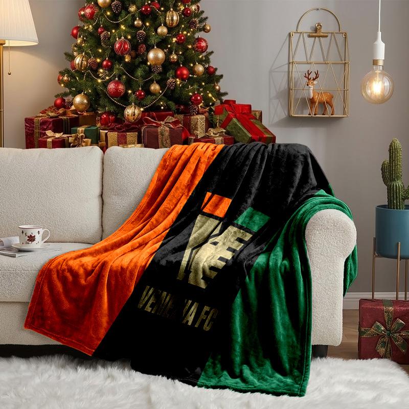 Vene-zia Football Throws Blanket Flannel Blankets Plush for Couch Bed Gifts for Men Women Travel picnic blanket Christmas fan gifts