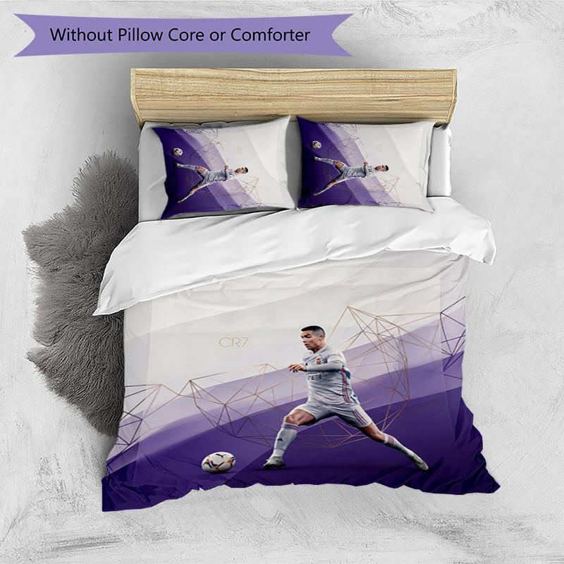 Cristiano Ronaldo Printed Bedding 3 Piece Set Cozy Breathable Bed Cover Set As Housewarming Holiday Gift