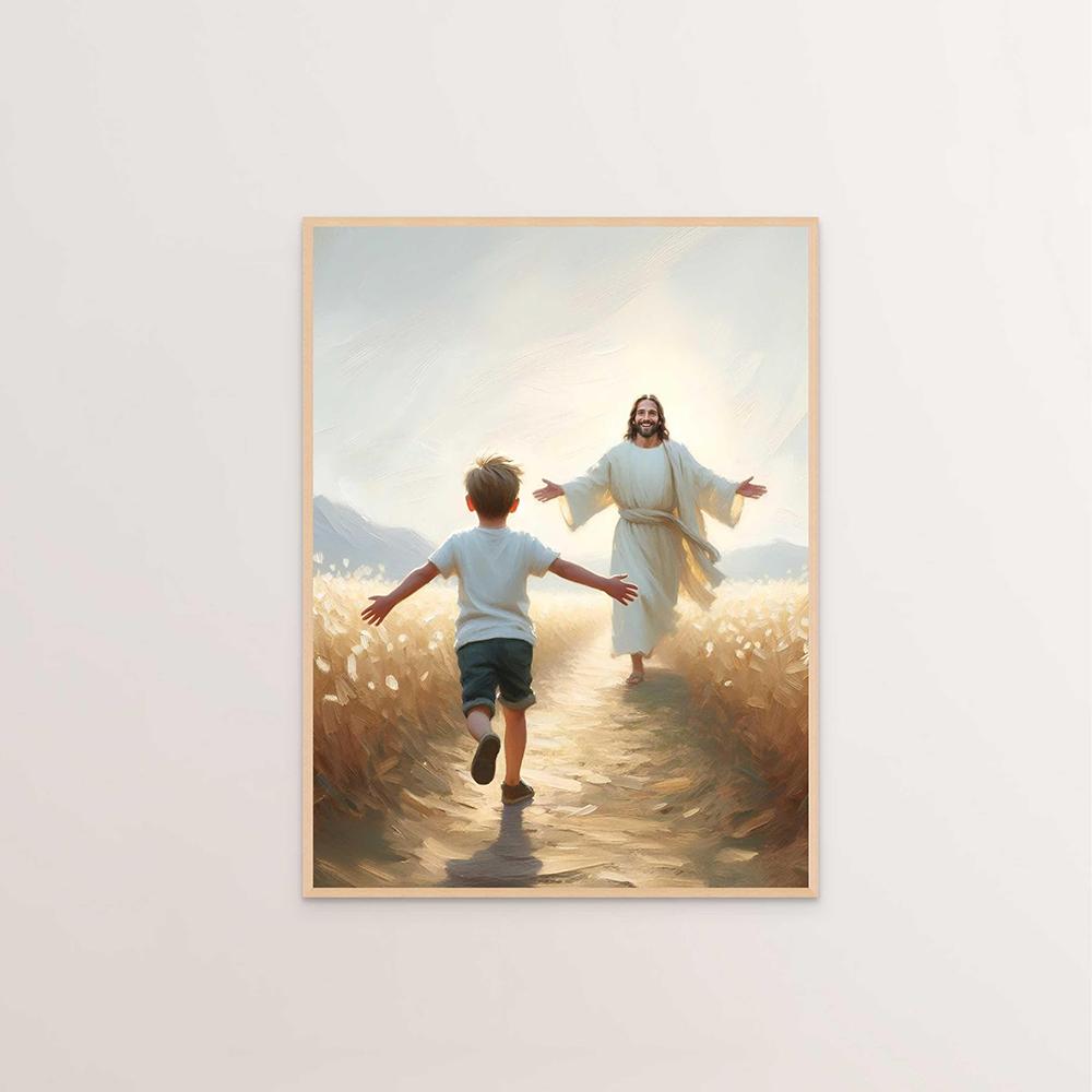 Jesus Christus Leinwand Postres Christliches Jesus Porträt Wandkunst Druck Poster Ich werde mit Christus gehen LDS Bibelvers Geschenk Poster