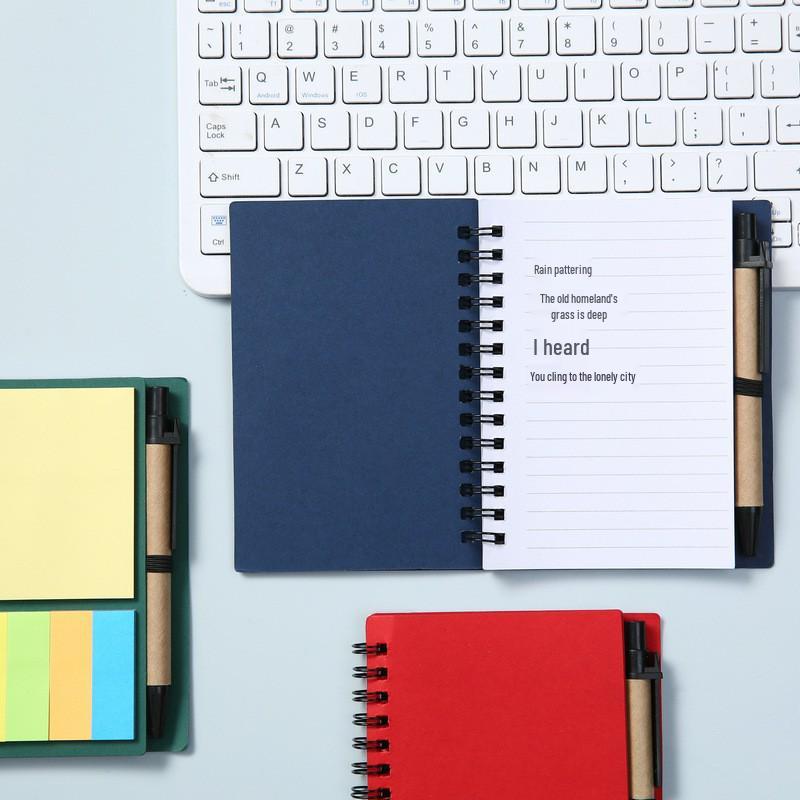 Personalized Large 5-Hole Multi-Color Sticky Note Notebook Set with Pen