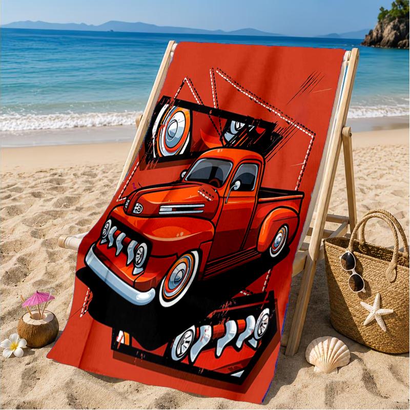 Nighttime Truck Drive Beach Towel, Microfiber Beach Towel, Perfect For Pool, Beach, Travel, Home Decor Beach Party Fan gifts