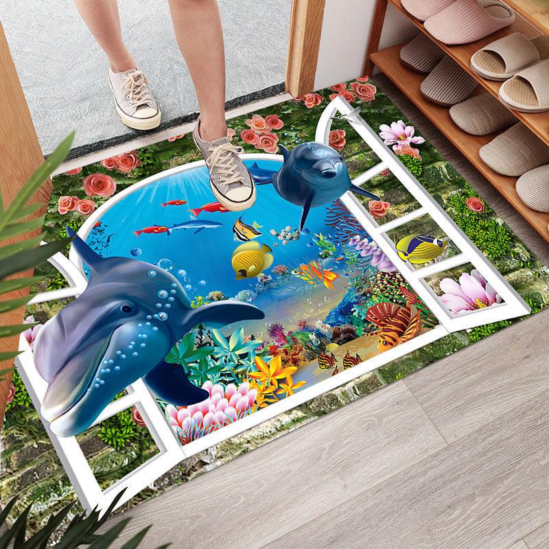 3D Entrance Floor Mat Entrance Door Mat Bedroom Kitchen Water Absorbent Foot Mat Bathroom Non Slip Mat Foot Mat Household