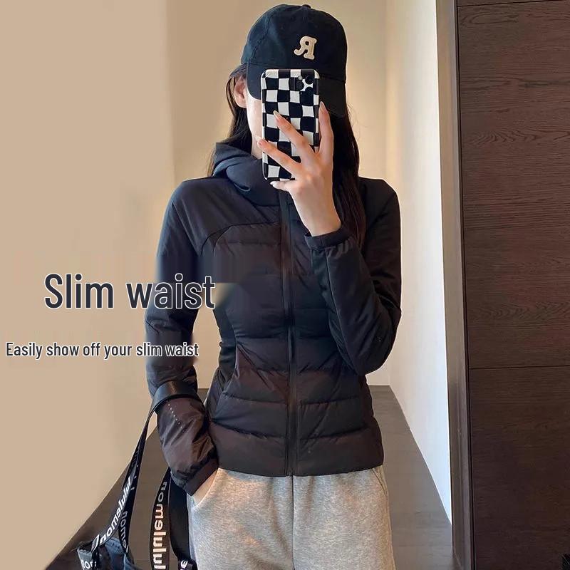 

Women s Slimming Hooded White Duck Down Winter Jacket for Yoga & Outdoor Fitness L [100-110 jin]