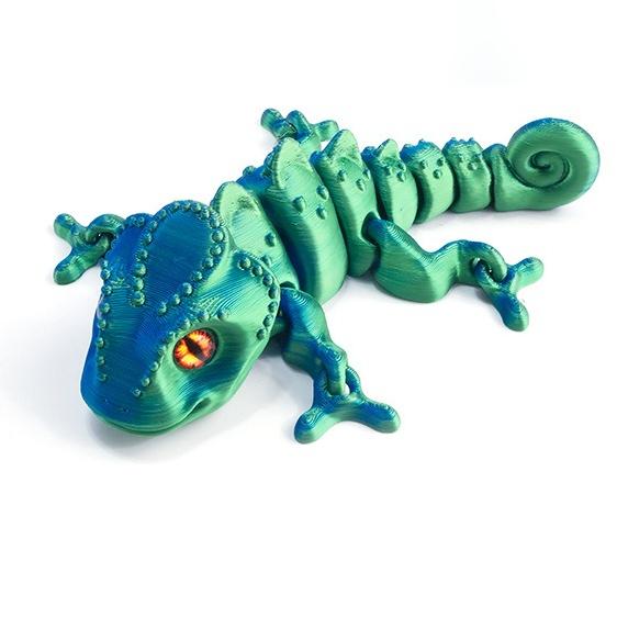 3D Printing Chameleon Figures Multi-joint Movable Simulation Eyes for Home Accessories Kids Toys Gift Living Room Decoration