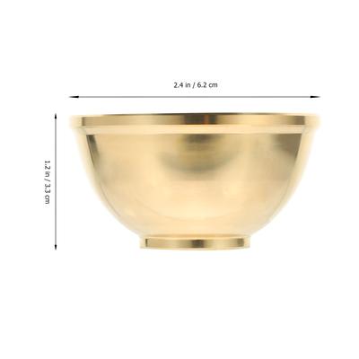 Copper Tibetan Offering Bowl Polished Edges Buddhist Altar Use Bowl Holy Water Sacrificial Prop Home Decoration