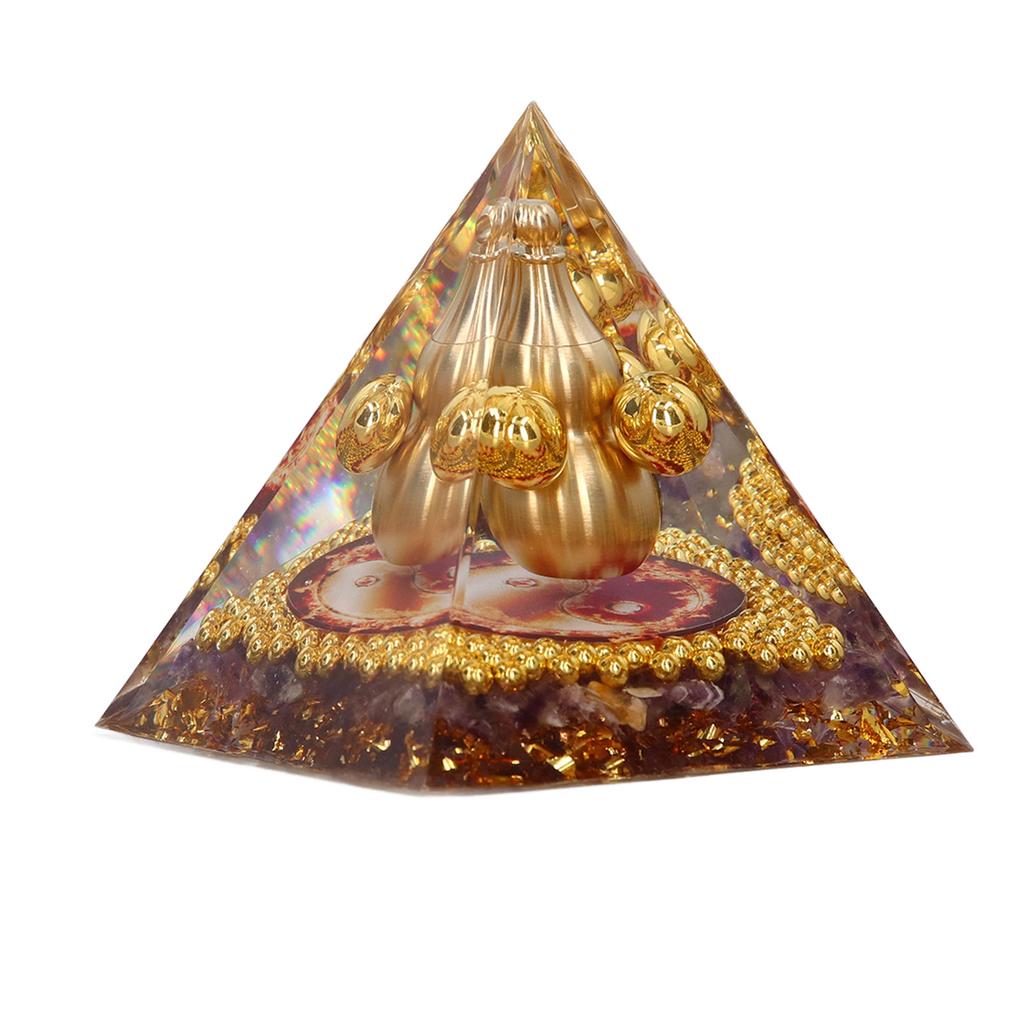 Crystal Pyramid Healing Balance Energy Hand Crafted Tabletop Pyramid Decoration for Home Office