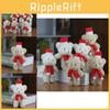 Cute Blushing Christmas Bear Plushie Mini Teddy Ornament Soft Short Plush Toy For Bags And Accessories