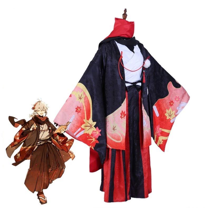 Kaedehara Genshin Impact Kazuha Cosplay Costume Outfit Xmas Halloween Party