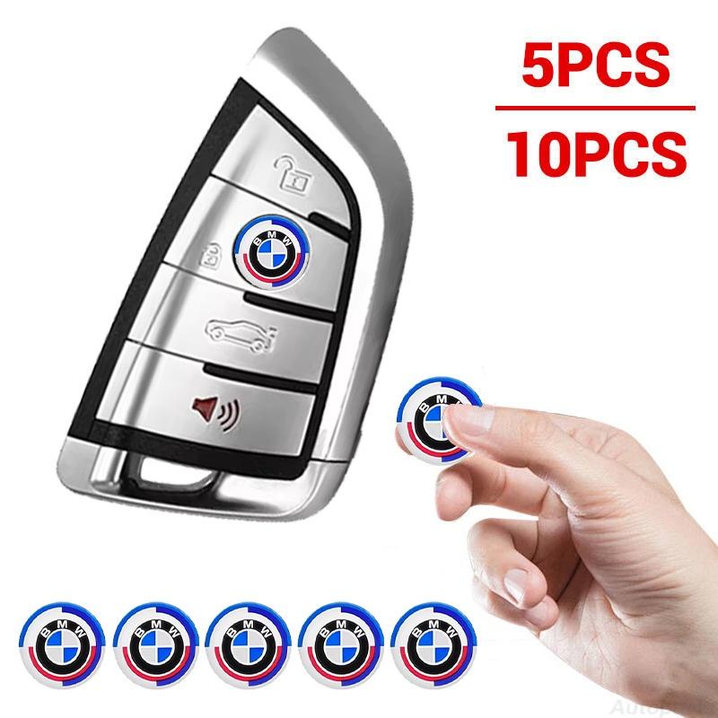 EYUJ8 11mm 14mm Aluminum Car Remote Key Emblem Sticker Auto Accessories For BMW M Power I3 G08 F15 F16 G20 E34 F94 F95 G30 G11 G12 E36