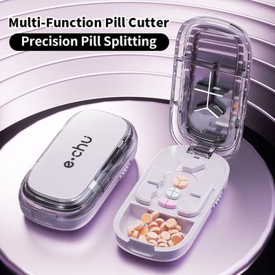 3in1 Medicine Cutter Precise Cutting Into Half / Third / Quarter Drug Divider Organizer Portable Tablet Splitting Pills Splitter