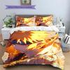 Naruto Uzumaki Patterned Pillowcase & Duvet Cover Set Anime Motif Stylish Bedding for Bedroom Present.-TING