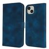 For iPhone 15 Plus/14 Plus Wallet Case Double Folded Edge Skin Touch PU Leather Flip Phone Cover