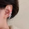 Clip per orecchie a forma di fiocco con nastro bianco stile balletto: Design Unico, Senza Foratura per Donna