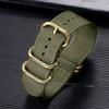 Cinturino per Orologio in Nylon di Alta Qualità 18mm 20mm 22mm 24mm Cinturino per Orologio Militare Seiko Braccialetto Sportivo Esercito Sostituzione Anello Dorato