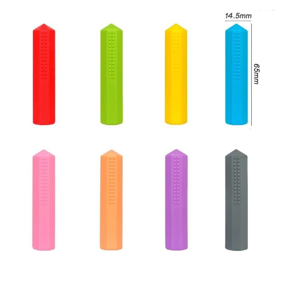 2 szt./zestaw Silikonowy gryzak na ołówek Osłonka ochronna na ołówek zapobiegająca połknięciu Artykuły dla dzieci i uczniów