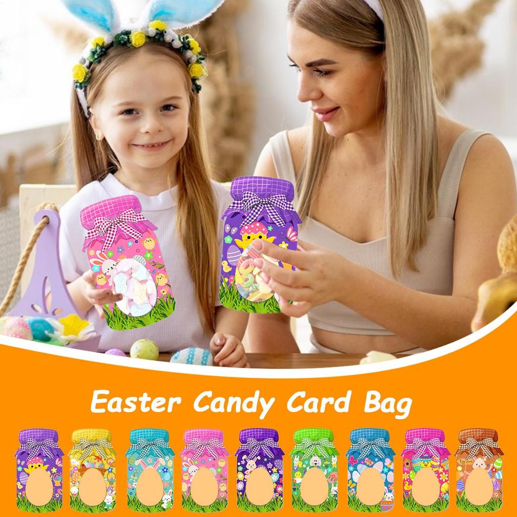 Ostern Goodie Bags 9 Oster Einmachglas Karten Hasen Leckerli Tüten Kompakte Zellophantüten Oster Goodie Bags für Ostern Geburtstag