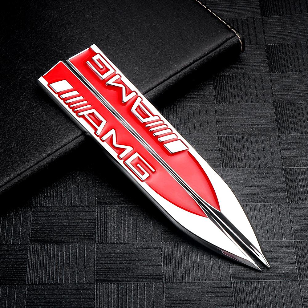 GLC GLB 2 Stück Metallaufkleber AMG Kotflügel Seitenemblem für Mercedes-Benz W204 W213 W176 Cla Smart 451 Kotflügel Stoßstangenleiste Auto Zubehör