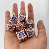 7 Polyhedral Dice, Zinc Alloy Metal, Dungeons and Dragons, DND, TRPG, MTG, Tabletop Games, D20, D12, D10, D8, D6, D4 (Dark Blue Metal)