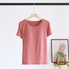 New Summer Ladies Modal Pajamas One Piece Top T-Shirt with Chest Pad Short Sleeve Bottoming Shirt Homewear Sleep Wear Women