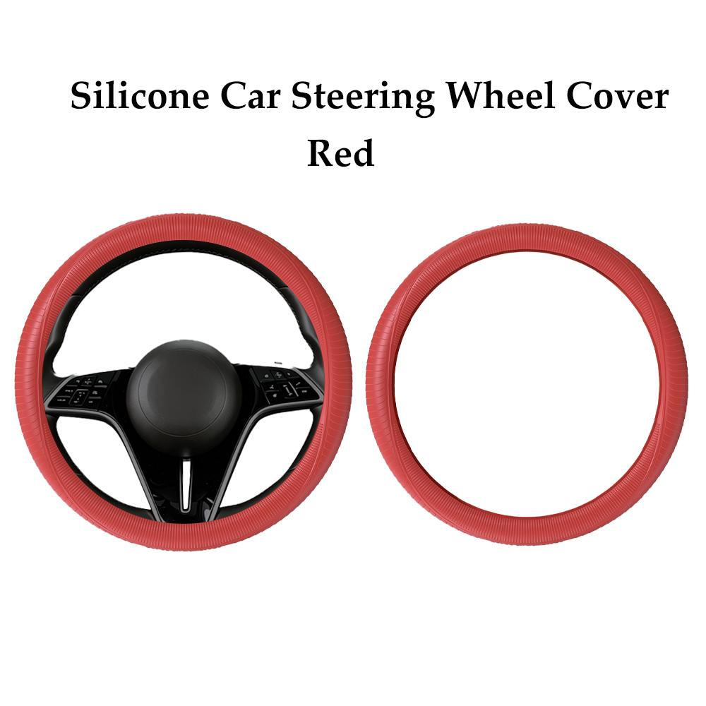Soft Silicone Steering Wheel Cover Wear-resistant Tire Pattern Car Accessories Auto Protective Decoration Steering Wheel Cover