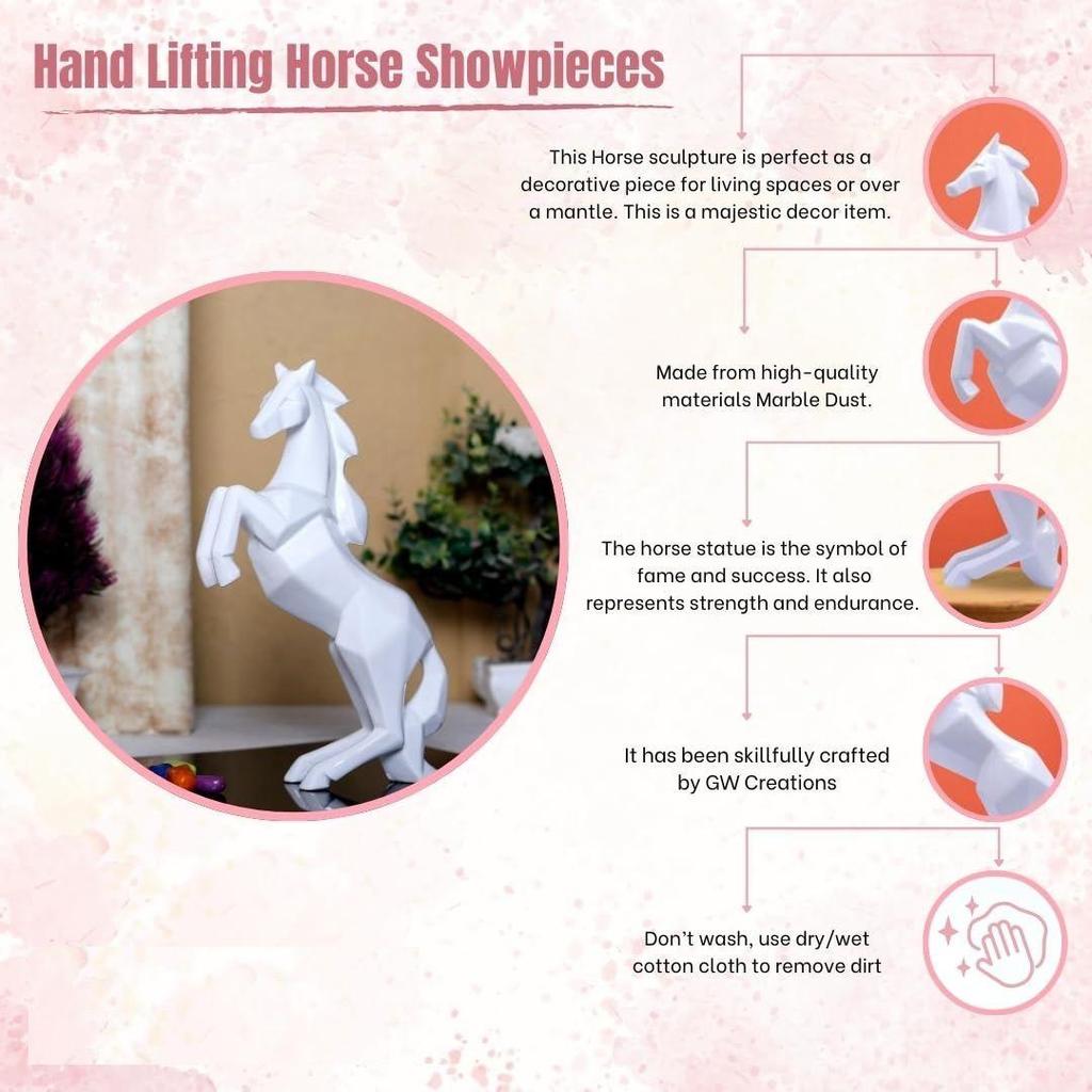 Νέο Διακοσμητικό Άλογο Βάστου, Φενγκ Σούι Φιγούρα | Είδη Διακόσμησης Σπιτιού | Διακοσμήσεις Και Δώρα | Άγαλμα Αλόγου που Τρέχει Για Χρήματα & Πλούτο - Πολυρητίνη, Λευκό
