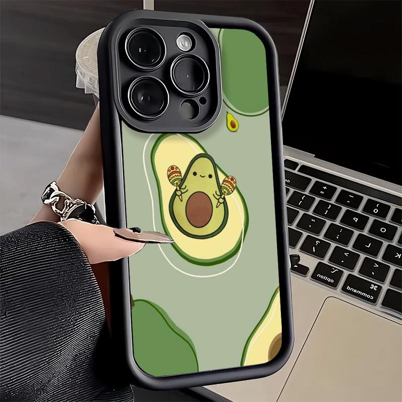 Phone Case for iPhone 17 Air 16E 15 16 Pro Max Cartoon Cute Avocado Cover 14 Plus 13 12 Mini Soft Shell Silicone Fundas