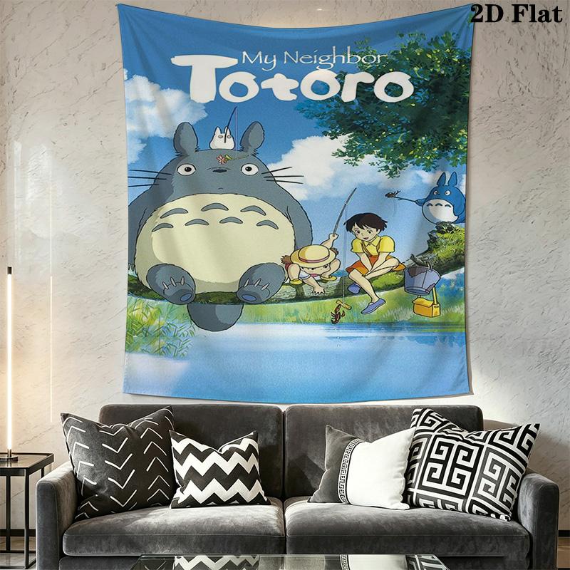 Neighbor Totoro Magical Journey Tapestry Background Cloth Wallmounted Home Decor Background Wall Hanging Cloth Homestay Soft Decoration Tapestry