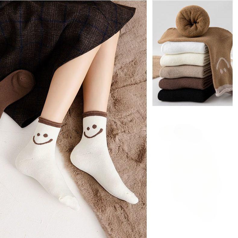 3 Pairs Women's Mid-tube Socks Ankle Socks Vertical Stripes Spring and Autumn Socks Sports Cotton Socks