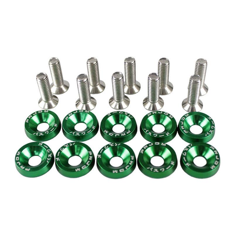 RASTP-Aluminum 10Pcs M6X20 Car Modified Hex Fasteners Fender Washer JDM Bumper Engine Concave Screws For Honda RS-QRF002