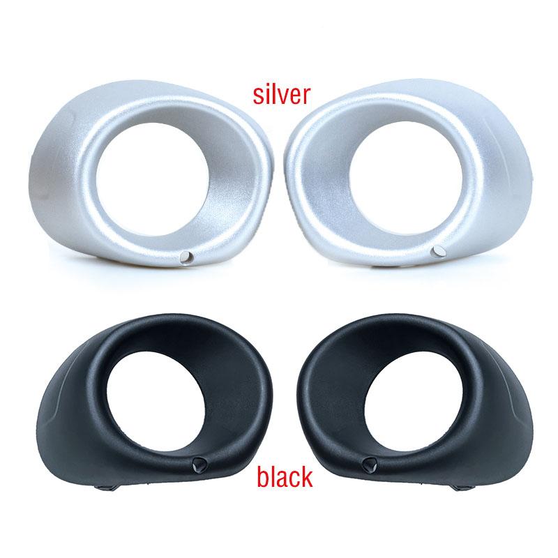 For Mitsubishi Outlander 2013 2014 2015 Car ABS Silver Black Front Bumper Fog Light Lamp Cover Frame Bezel Shell Hood