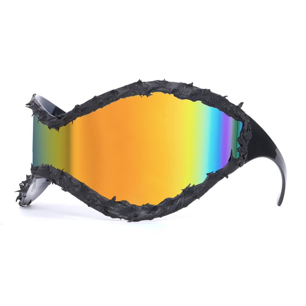 YK futuristic fashion big frame sunglasses personalized punk sports goggles festival party Epoxy sunglasses YK