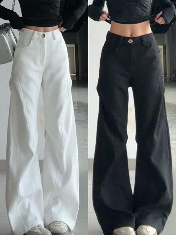 Plus Size 2026 Slimming Black Cargo Suit Pants - Spring Collection S чёрный