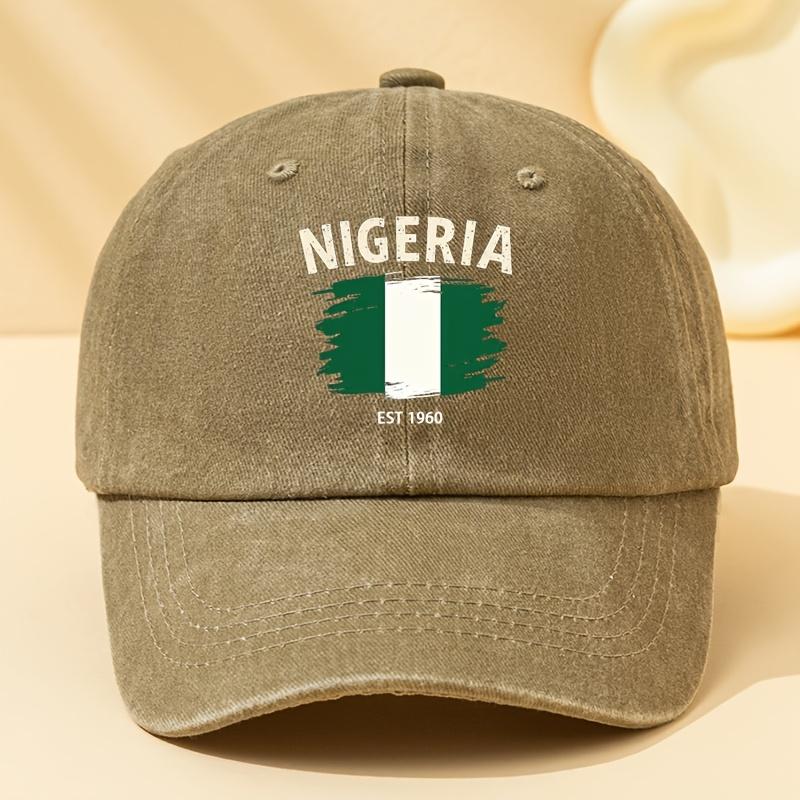 Unisex Modna i Wszechstronna Czapka z Daszkiem Baseballowa z Nadrukiem Litery NIGERIA EST 1960 Outdoorowa Codzienna Czapka z Daszkiem