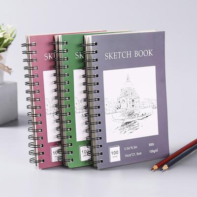 A4 Hardcover Sketch Book Spiral Wire Bound 100 Sheets Acid Free Thick Paper Artist Art Student Sketching Drawing Writing Sketchbook Art Supplies