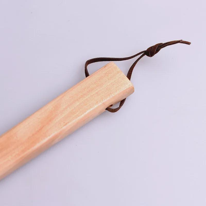 Exquisite Lotus Wood Shoehorn: 2 Colors, 3 Sizes, Durable Wooden Handle.