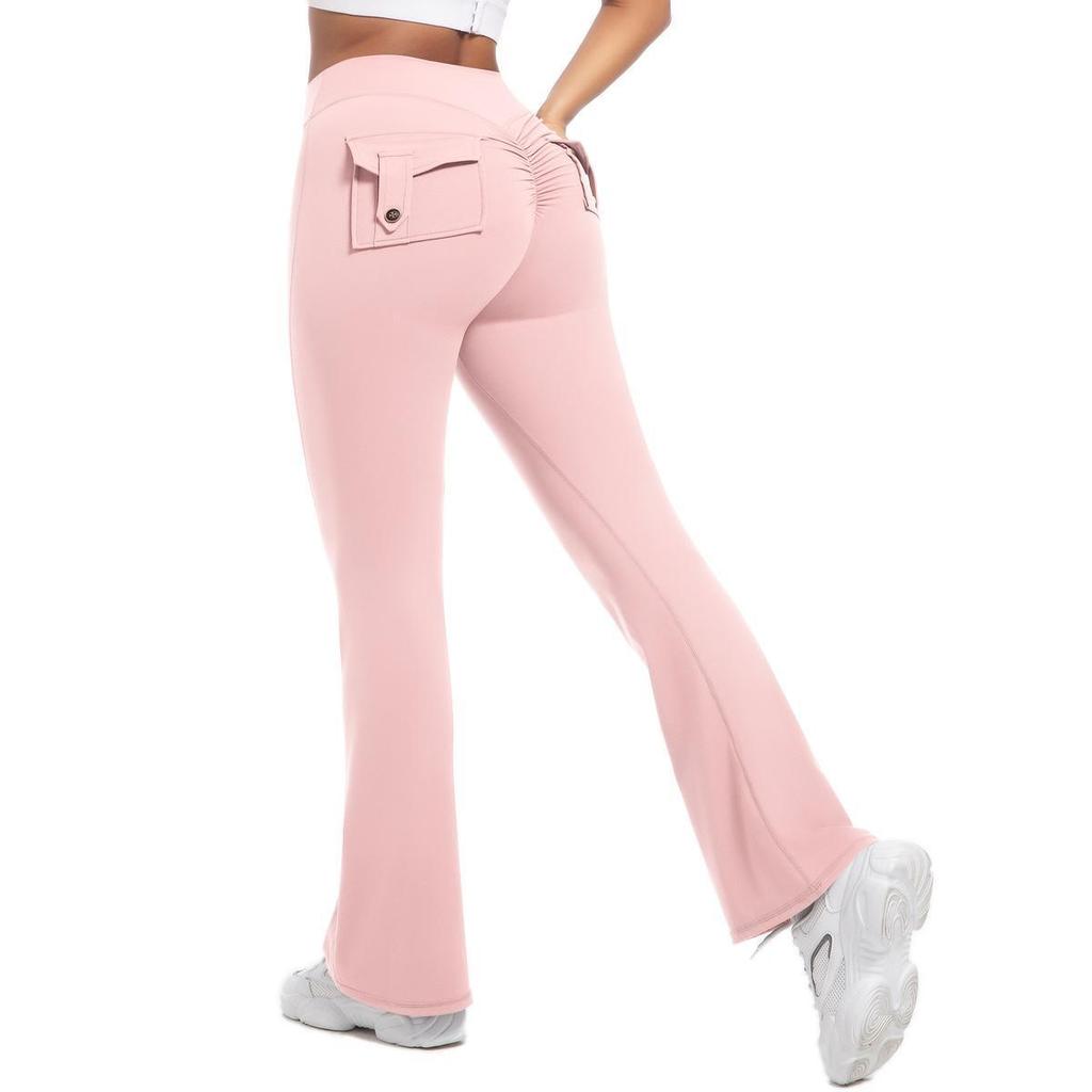 Damen High Waist Peach Cargo Leggings: Elastische, Hüfthebende, Schnelltrocknende Yogahose zum Laufen und für Fitness