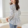 1116 new spring and autumn belly cover waist foreign style shirt seven-quarter sleeve top