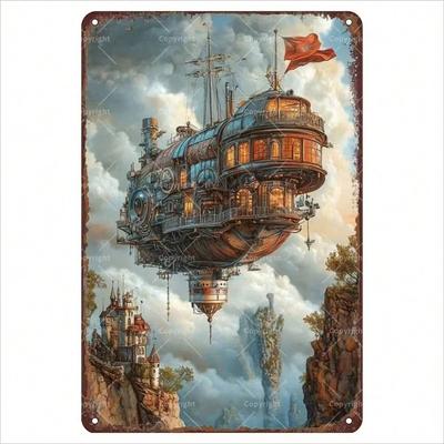 Plaque en étain Art Mural Métallique 20x30cm Décoration de Maison Rustique Peinture Vintage