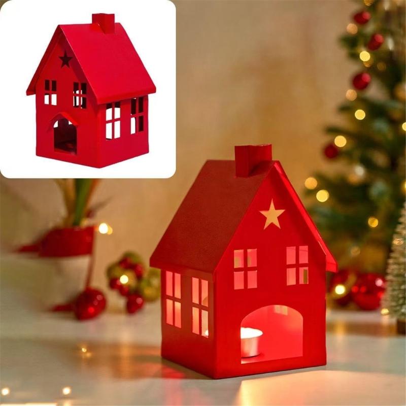 Hollow Mini House Tealight Candle Holders,Decorative Candle Holders for Table Centerpieces Christmas Home Decorations