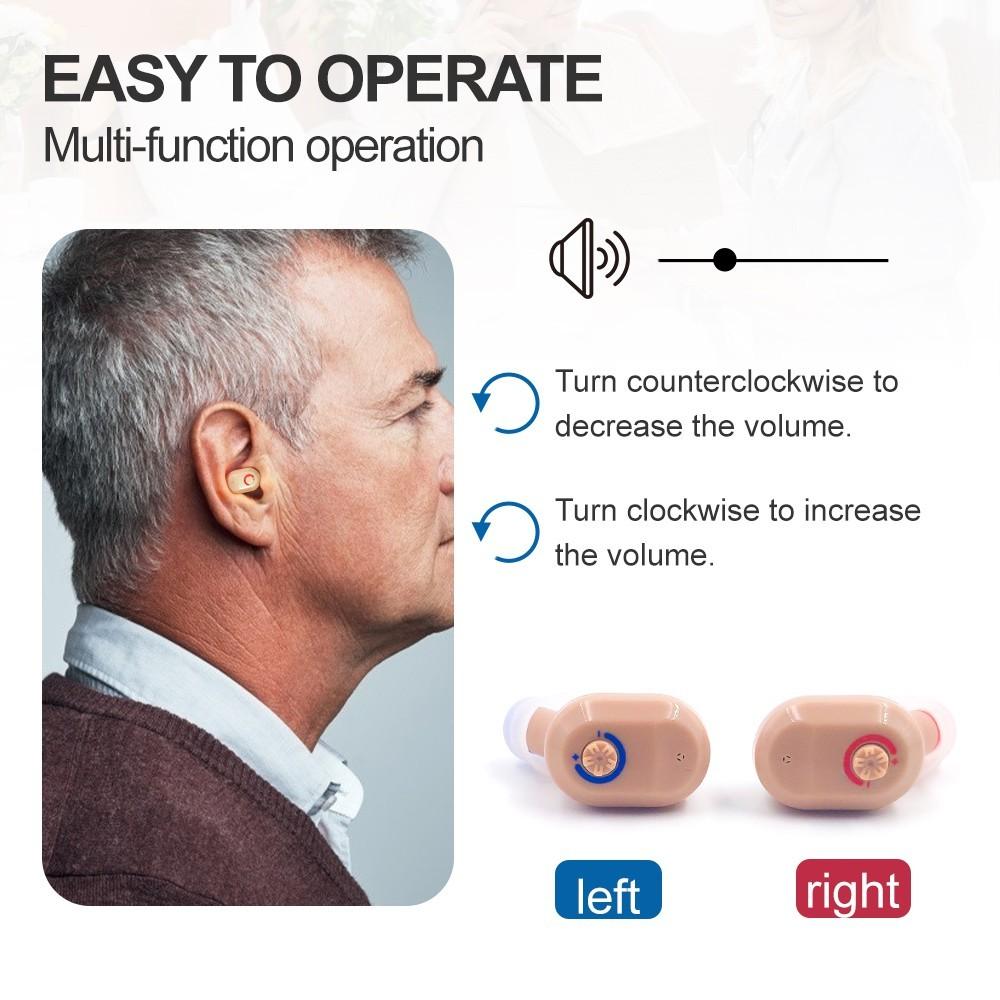 Portable USB Rechargeable Digital Hearing Aid 1/2pcs Audiphone Hearing Device Intelligent Noise Reduction Sound Amplifier