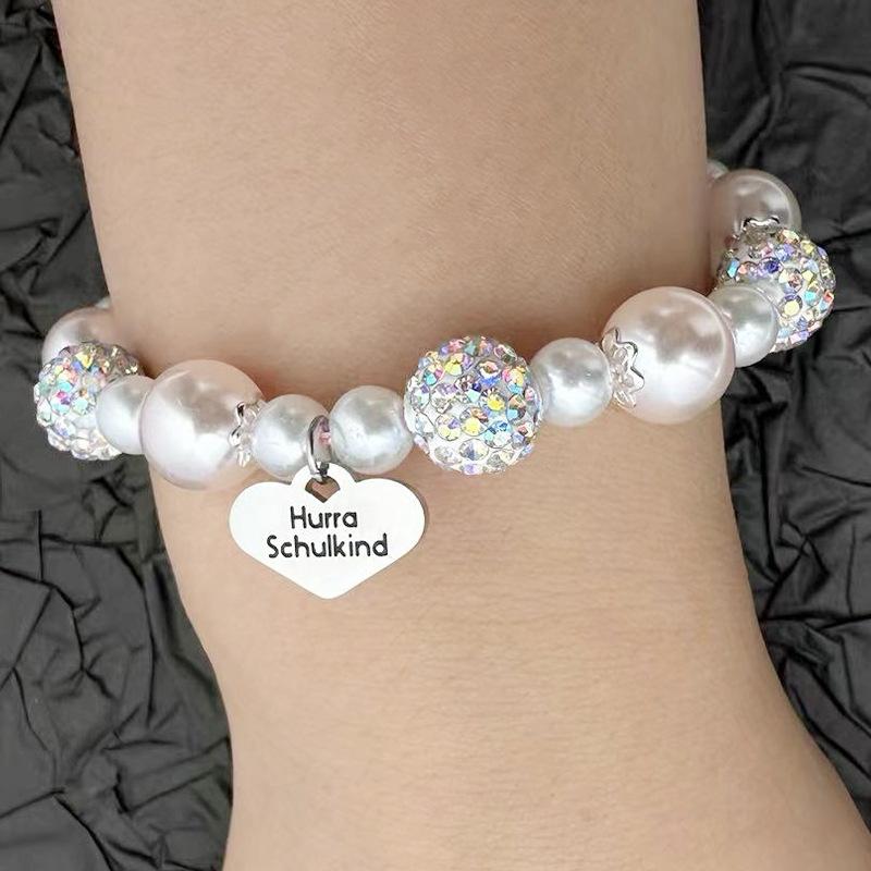 

Hand-woven Shell Bead Bracelet with Heart Pendant Pearl Bracelet Special Pearl Bracelet