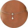 18K Gold Plated Flower Waterdrop CZ Ankle Bracelet for Women Teen Girl, Dainty Trendy Summer Waterproof Beach Foot Chain Jewelry